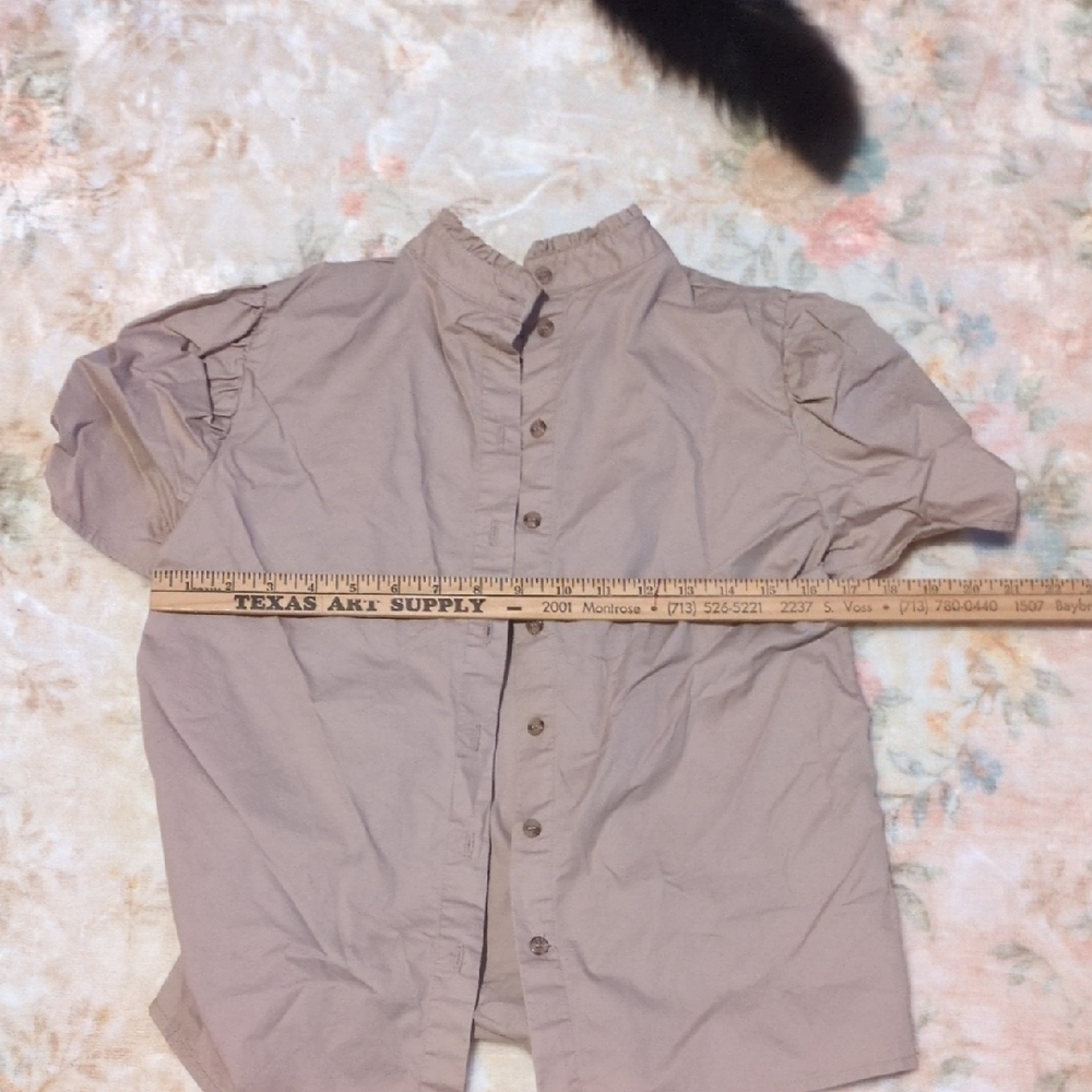 Women's Tan Button-Up Top